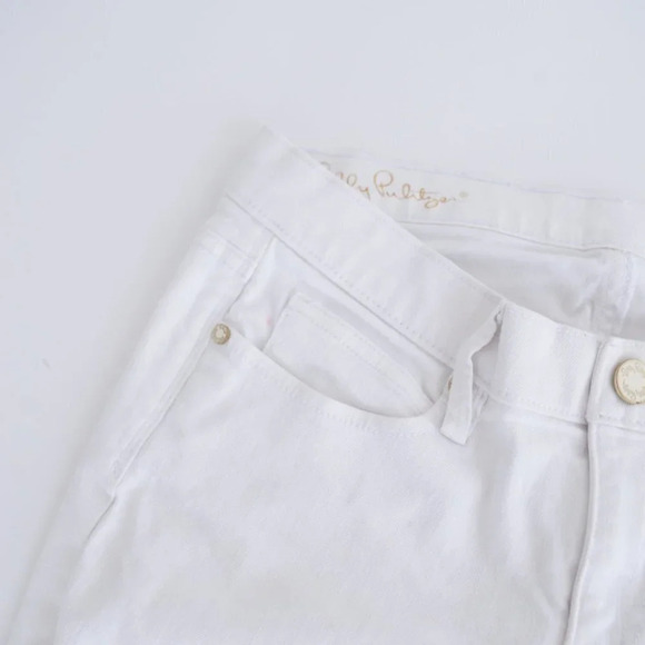 Lilly Pulitzer  South Ocean White Skinny Denim Jeans Size 8 - Picture 11 of 13